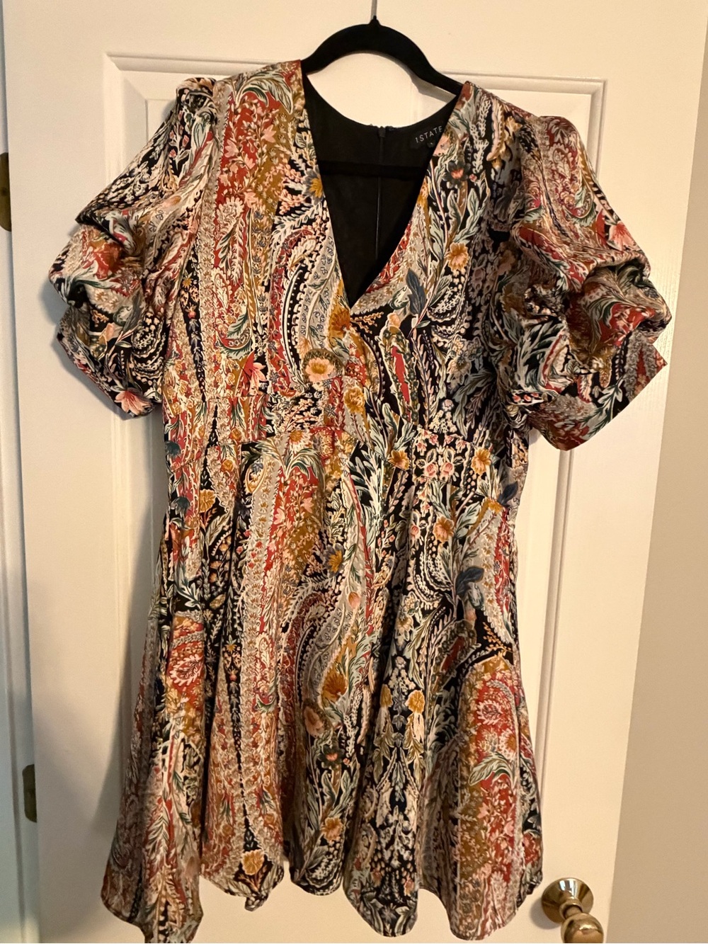 1. State Multicolor Paisley Midi Dress with Puff Sleeves
